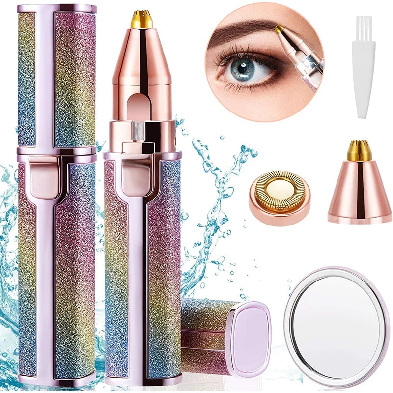 2-in-1 Eyebrow Trimmer & Facial Hair Remover – Painless & Portable