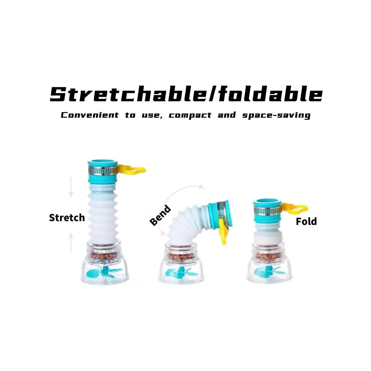 Adjustable Water Saving Tap Shower with Clip| Flexible Rotatable Nozzle, Kitchen Sink Extension Spray Head